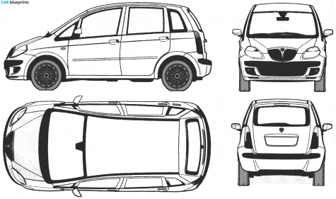 2005 Lancia Musa Hatchback blueprint