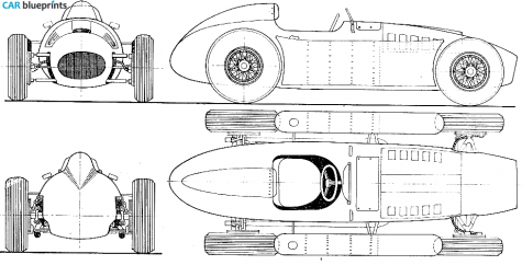 1955 Lancia D50 F1 GP OW blueprint