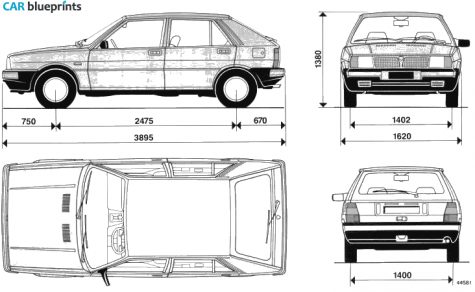 1979 Lancia Delta Hatchback blueprint