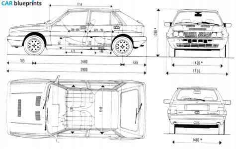 1983 Lancia Dealta Integrale  8V Hatchback blueprint