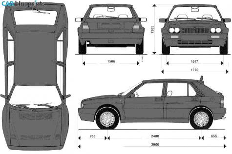 1985 Lancia Dealta Integrale Hatchback blueprint