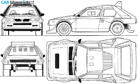 1986 Lancia Delta S4 Hatchback blueprint