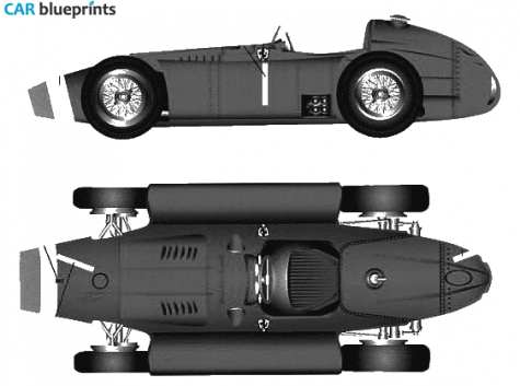 1955 Lancia Ferrari D50 Version B OW blueprint