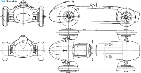 1957 Lancia Ferrari F1 GP OW blueprint