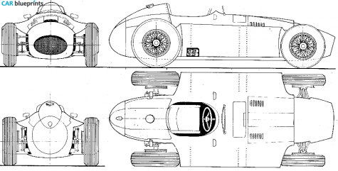 1957 Lancia Ferrari F1 GP OW blueprint