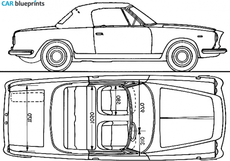 1967 Lancia Flavia Convertible Cabriolet blueprint