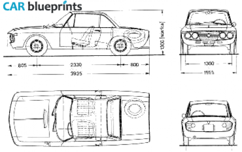 1963 Lancia Fulvia HF Coupe blueprint