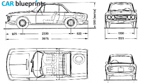 1963 Lancia Fulvia Rallye 13S S2 Coupe blueprint