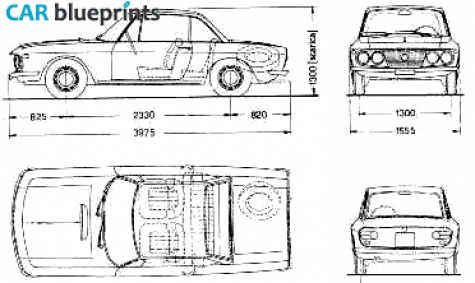 1963 Lancia Fulvia Coupe blueprint