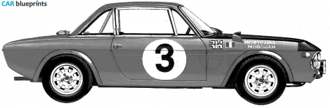 1971 Lancia Fulvia HF Rallye Coupe blueprint