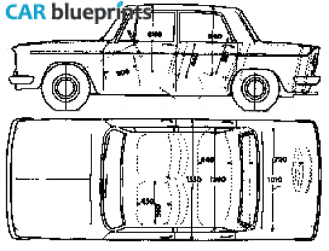 1967 Lancia Fulvia GT Sedan blueprint