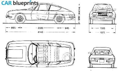 1967 Lancia Fulvia Sport Zagato 1600 Coupe blueprint