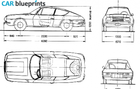 1967 Lancia Fulvia Sport Zagato Coupe blueprint