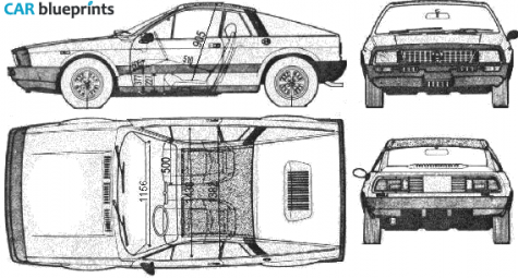 1975 Lancia Scorpion Monte Carlo Coupe blueprint