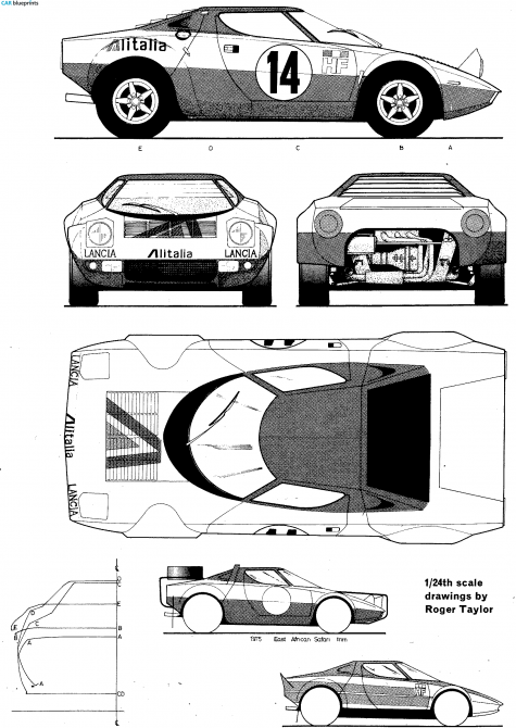 1975 Lancia Stratos HF Coupe blueprint