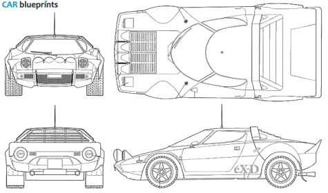 1975 Lancia Stratos EX D Coupe blueprint