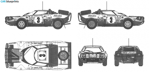 1975 Lancia Stratos HF Safari Rally Coupe blueprint