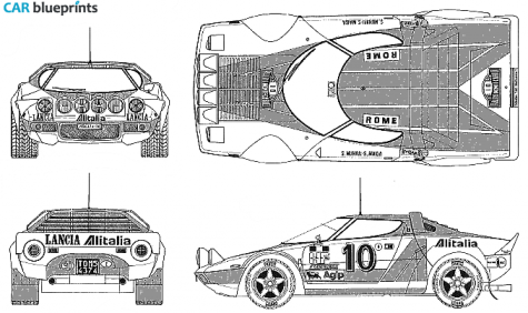 1976 Lancia Stratos Rally Coupe blueprint