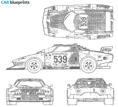 1976 Lancia Stratos Turbo Coupe blueprint