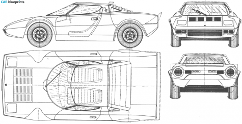 1970 Lancia Stratos Coupe blueprint