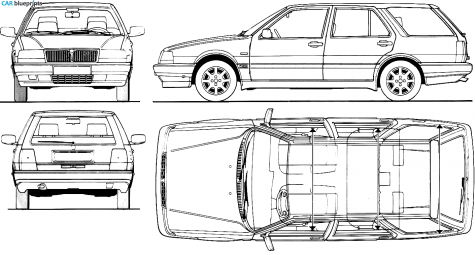 1991 Lancia Thema SW Wagon blueprint