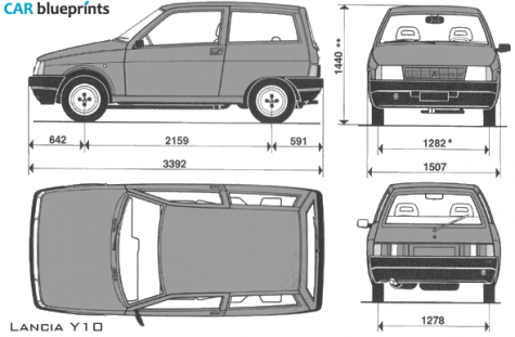 1995 Lancia Y 10 Hatchback blueprint