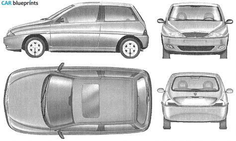 2003 Lancia Y Hatchback blueprint