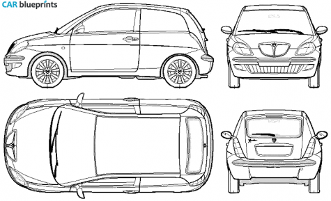 2005 Lancia Ypsilon Hatchback blueprint