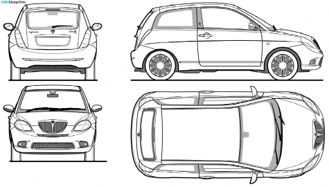 2008 Lancia Ypsilon Hatchback blueprint