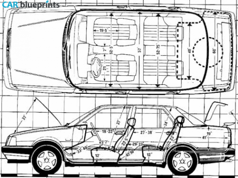 1988 Lancia Thema Sedan blueprint