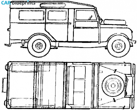 1956 Land Rover 107 S1 SUV blueprint