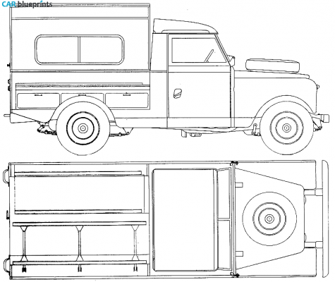 1969 Land Rover 109 S2 Ambulance SUV blueprint