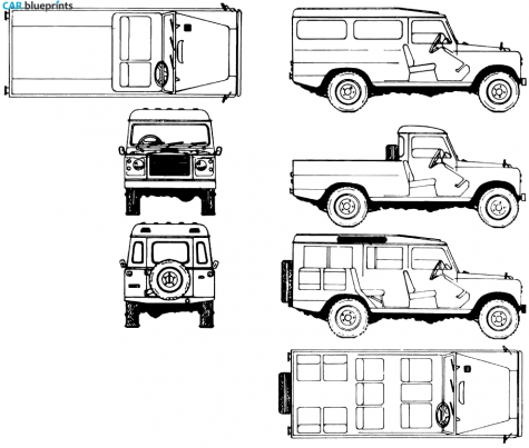 1975 Land Rover 109 Santana SUV blueprint