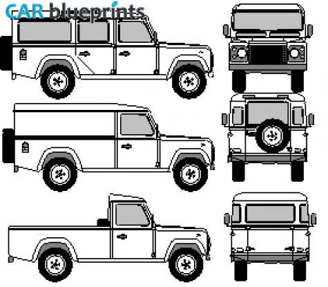 1994 Land Rover 110 SUV blueprint