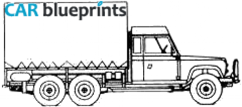 1975 Land Rover 110 6x6 SUV blueprint