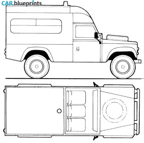 1983 Land Rover 110 Ambulance SUV blueprint