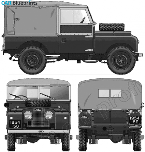 1954 Land Rover 86 Series 1 SUV blueprint