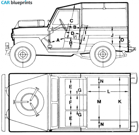 1980 Land Rover 88 Military SUV blueprint