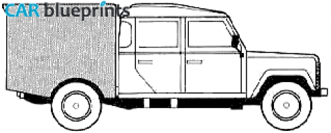 1994 Land Rover Defender 6x6 SUV blueprint