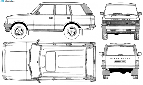 1991 Land Rover Range Rover SUV blueprint