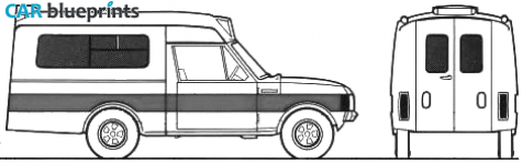 1975 Land Rover Range Rover Ambulance SUV blueprint