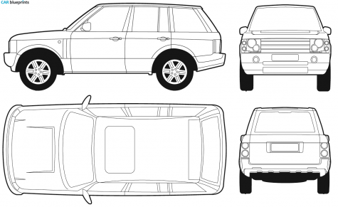 2005 Land Rover Range Rover SE SUV blueprint