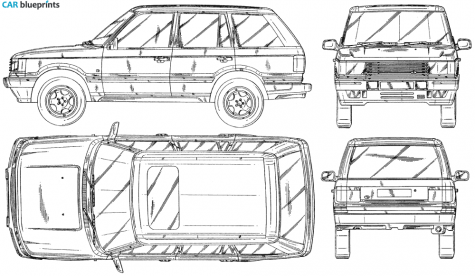 1983 Land Rover Range Rover SUV blueprint