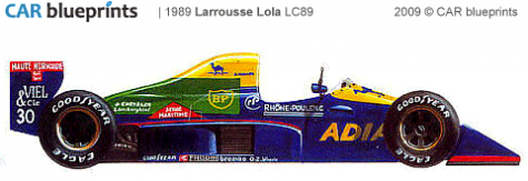 1989 Larrousse Lola LC89 OW blueprint