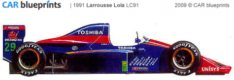 1991 Larrousse Lola LC91 OW blueprint