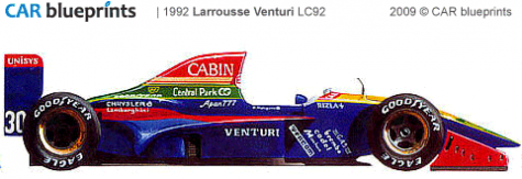 1992 Larrousse LC92 OW blueprint