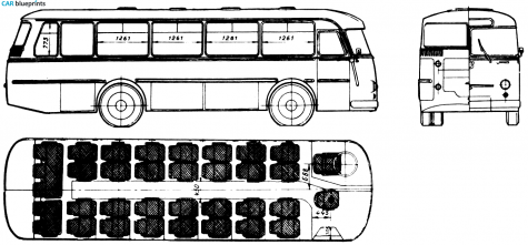 1970 LAZ 697M Bus blueprint