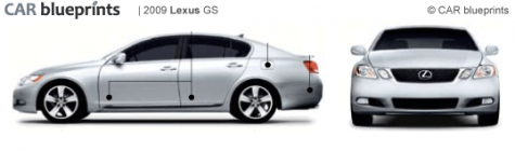 2009 Lexus GS Sedan blueprint