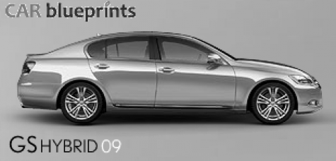 2009 Lexus GS Hybrid Sedan blueprint