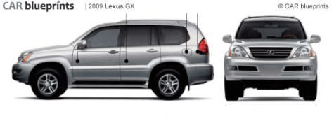 2009 Lexus GX SUV blueprint